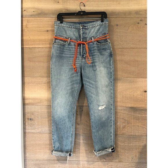 Hudson JESSI BOYFRIEND JEANS Distressed HIGH WAIST Released HEM Size 26 - Picture 4 of 7